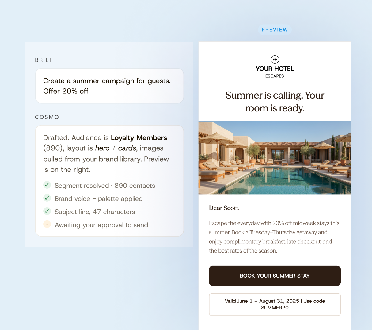 Cosmo AI Marketing Agent Preview